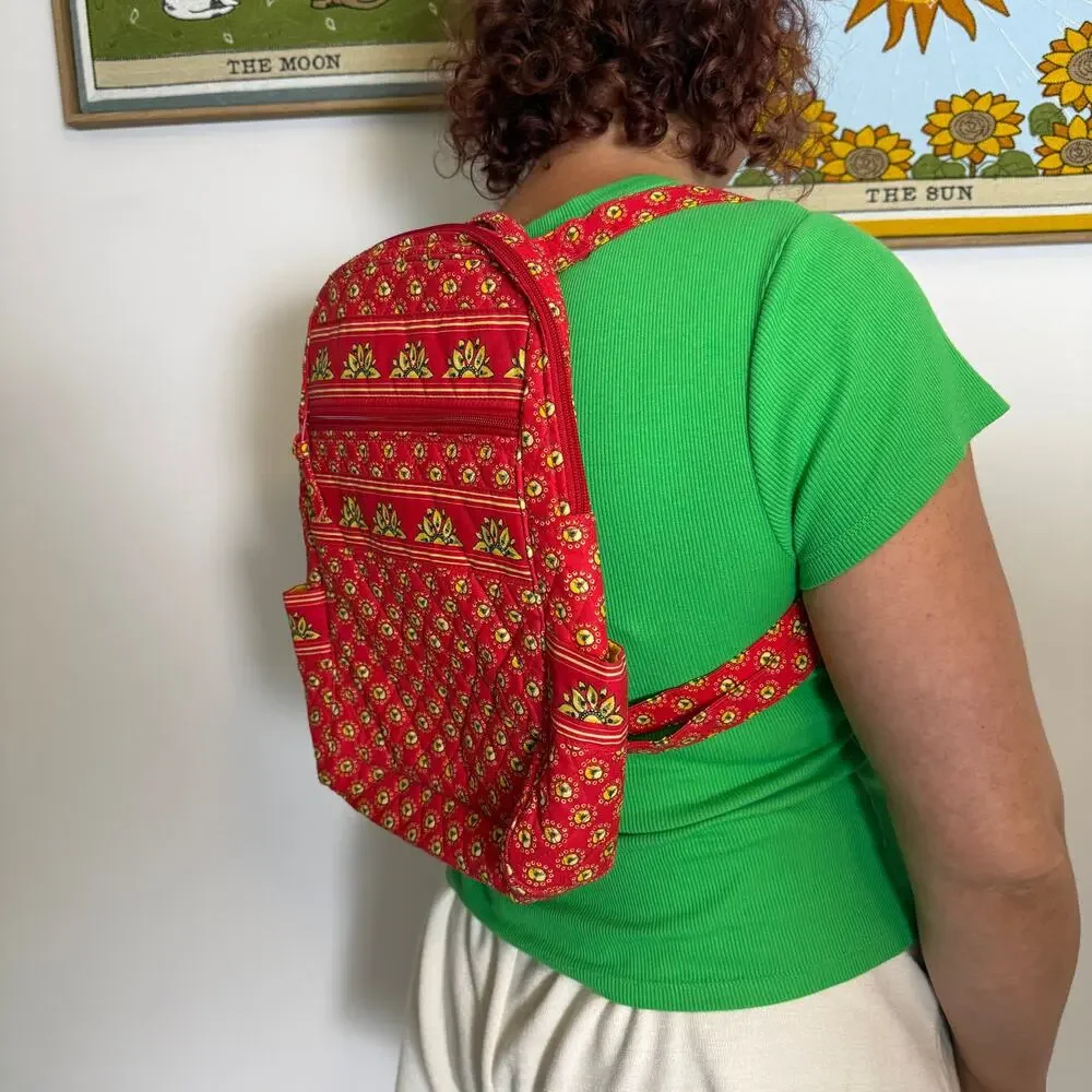 QUILTED mini backpack red